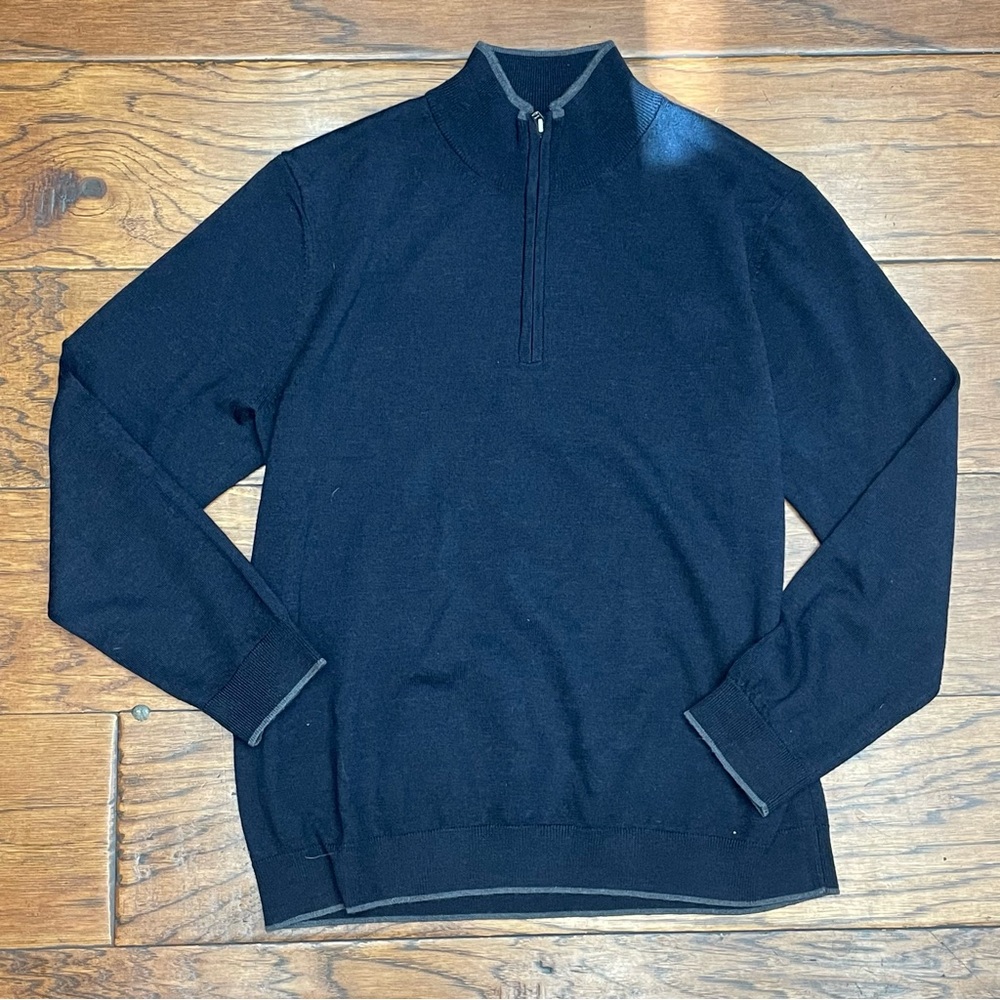 Ash and Erie MENS 100% merino wool quarter zip pullover
